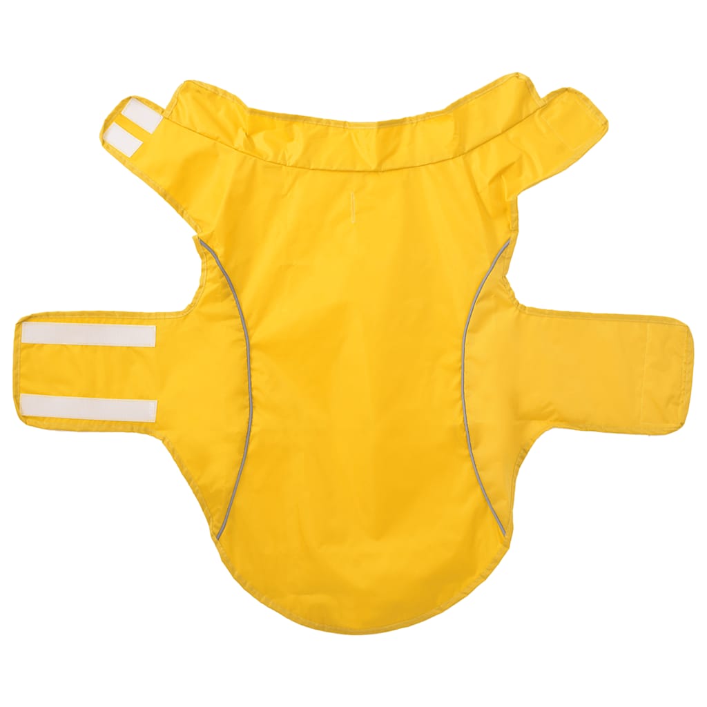 Hunderegnfrakke med refleksstriber polyester L gul