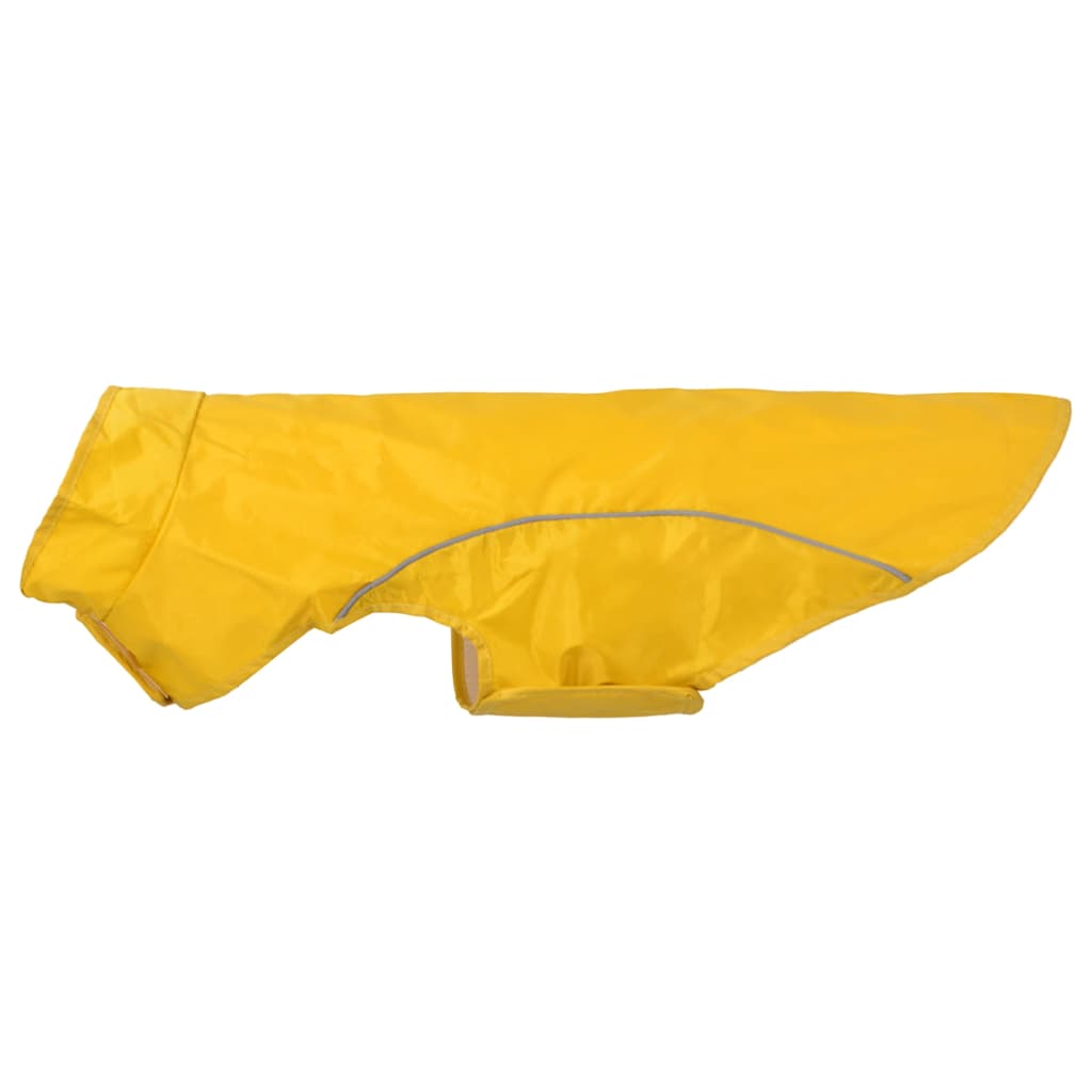 Hunderegnfrakke med refleksstriber polyester L gul