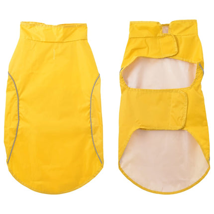 Hunderegnfrakke med refleksstriber polyester XL gul