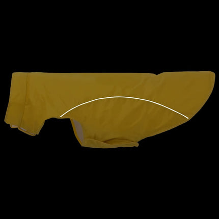 Hunderegnfrakke med refleksstriber polyester 4XL gul