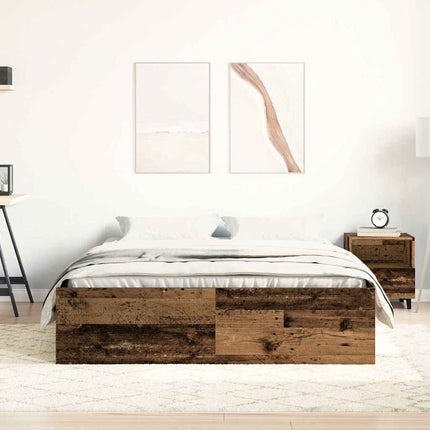 sengestel uden madras 140x200cm konstrueret træ antikt træ