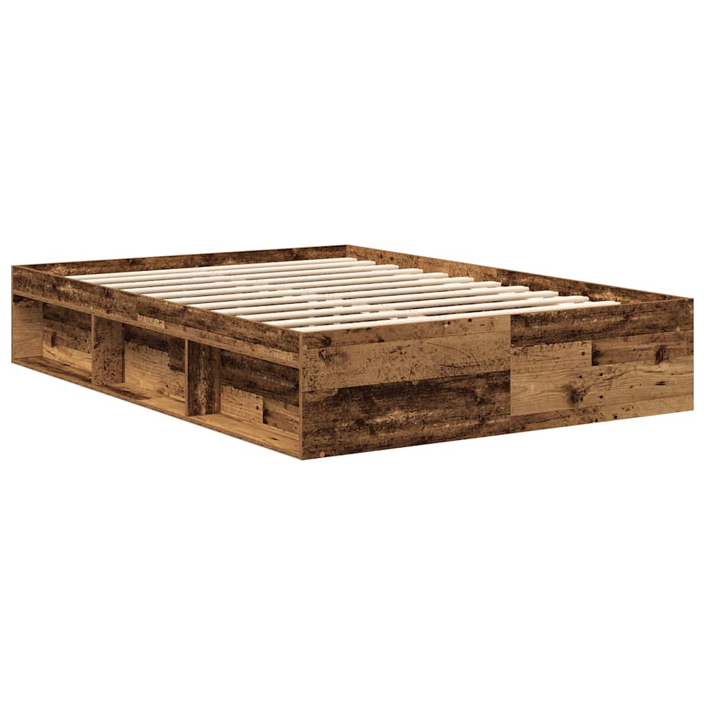 sengestel uden madras 120x190cm konstrueret træ antikt træ