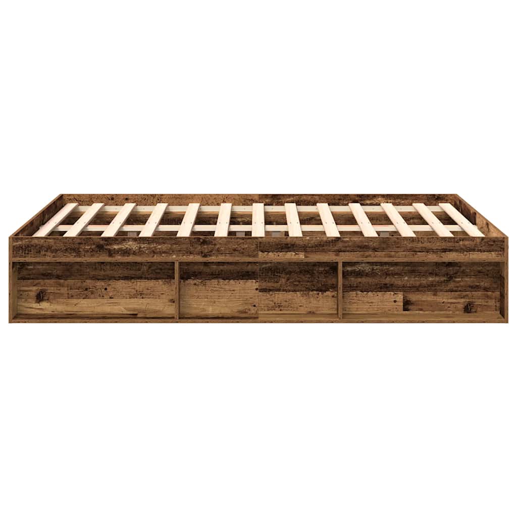 sengestel uden madras 140x190cm konstrueret træ antikt træ