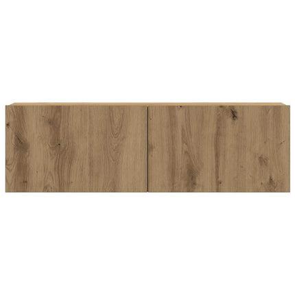 vægmonteret TV-skabssæt med 4 dele, kunsteg, 100x30x30 cm