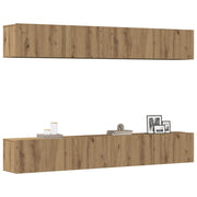 vægmonteret TV-skabssæt med 4 dele, kunsteg, 100x30x30 cm