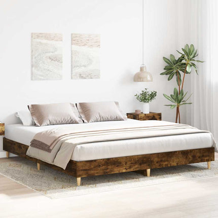 sengestel uden madras 180x200 cm konstrueret træ røget eg