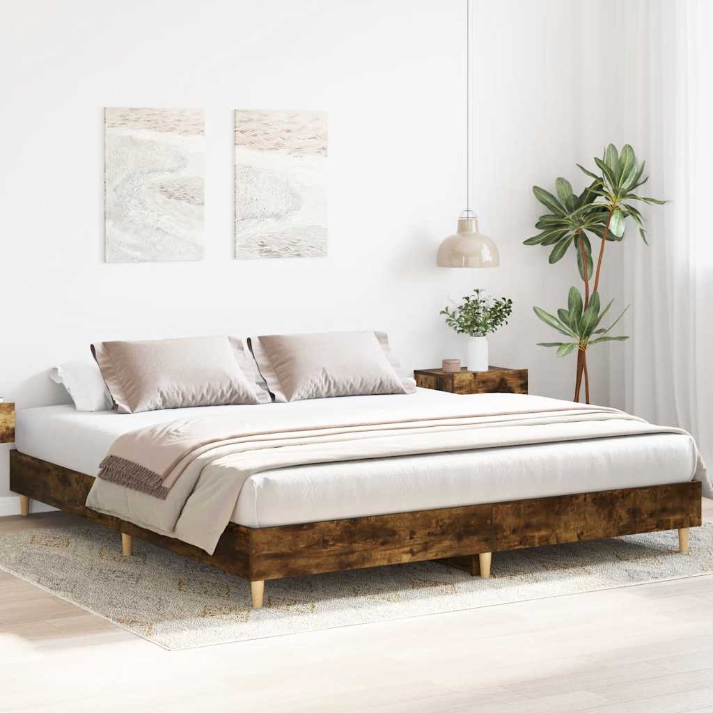 sengestel uden madras 180x200 cm konstrueret træ røget eg