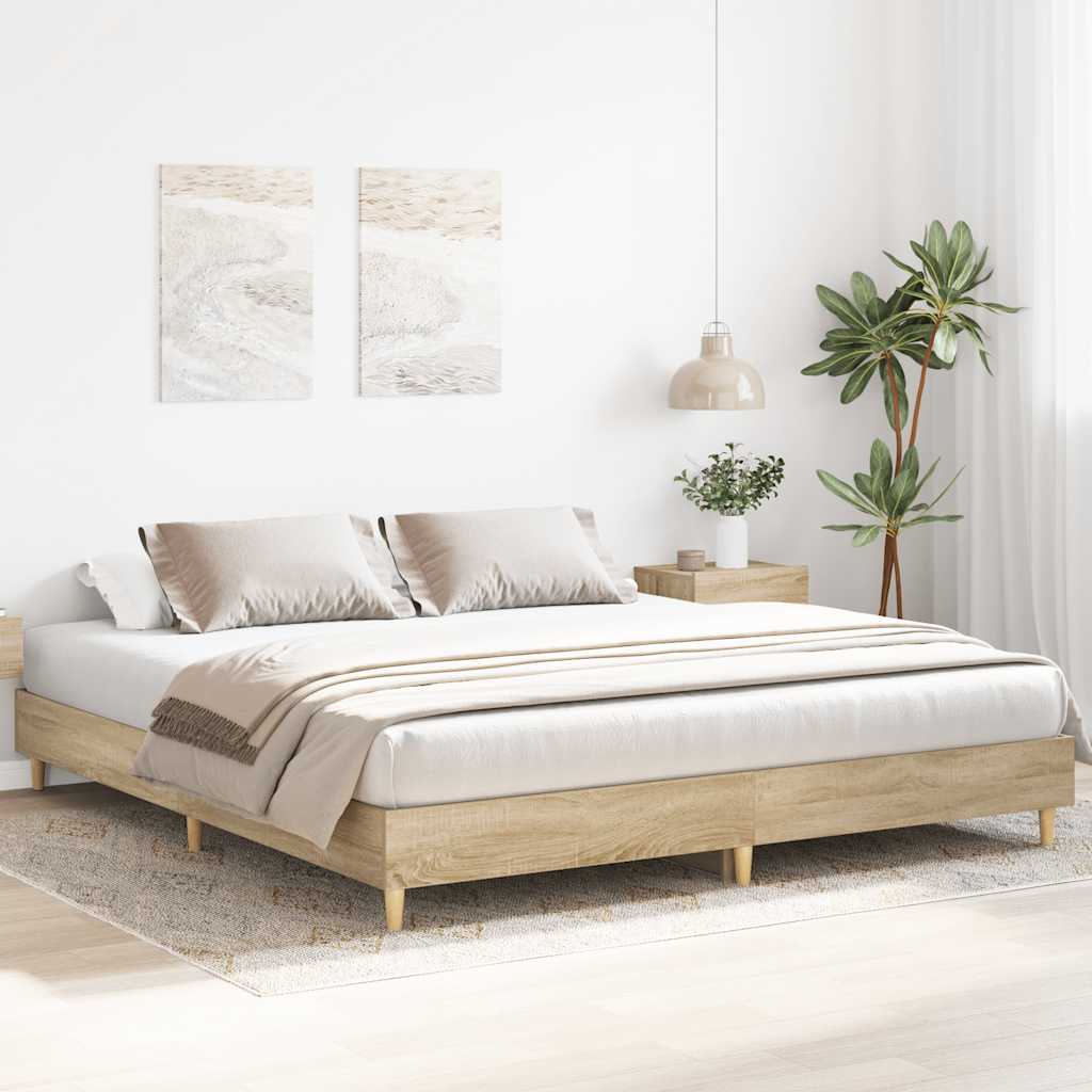 sengeramme 160x200 cm uden madras konstrueret træ sonoma-eg