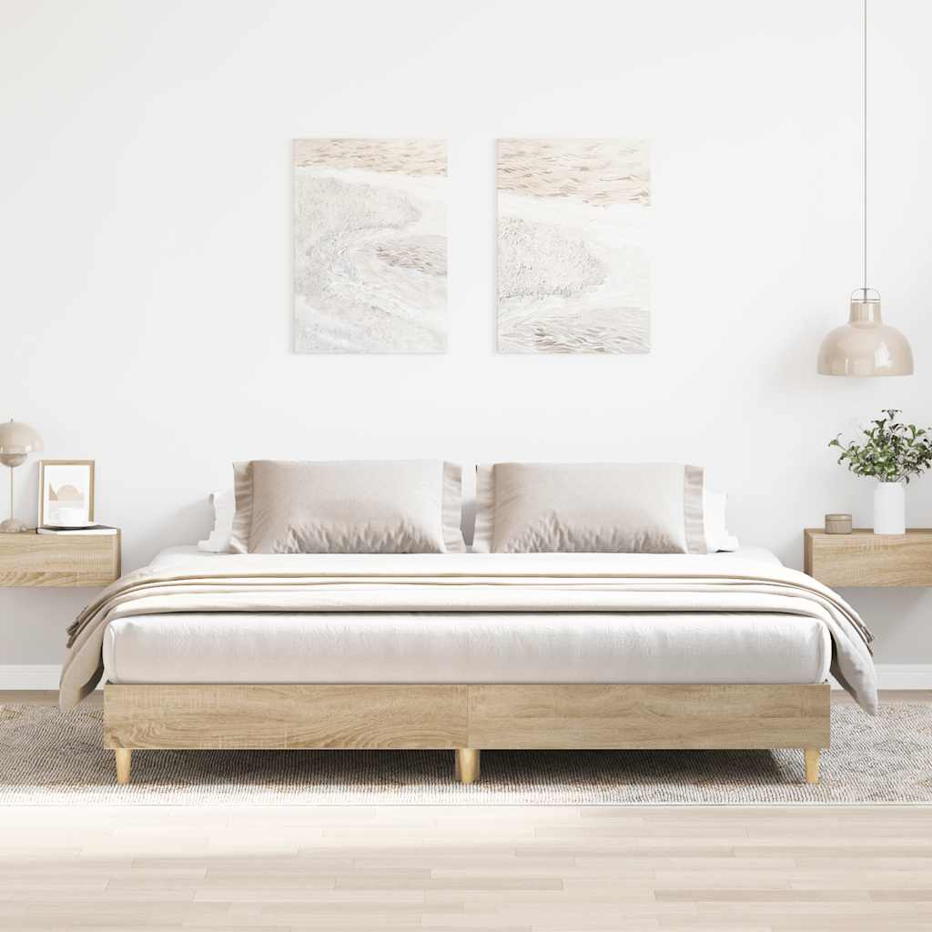 sengeramme 160x200 cm uden madras konstrueret træ sonoma-eg