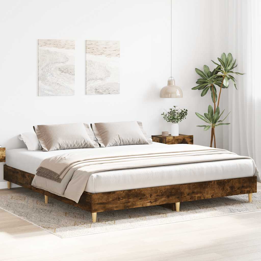 sengeramme uden madras 160x200 cm konstrueret træ røget eg