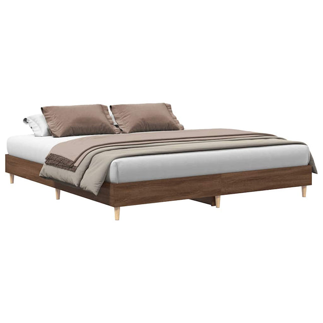 sengeramme 160x200 cm uden madras konstrueret træ brunt eg