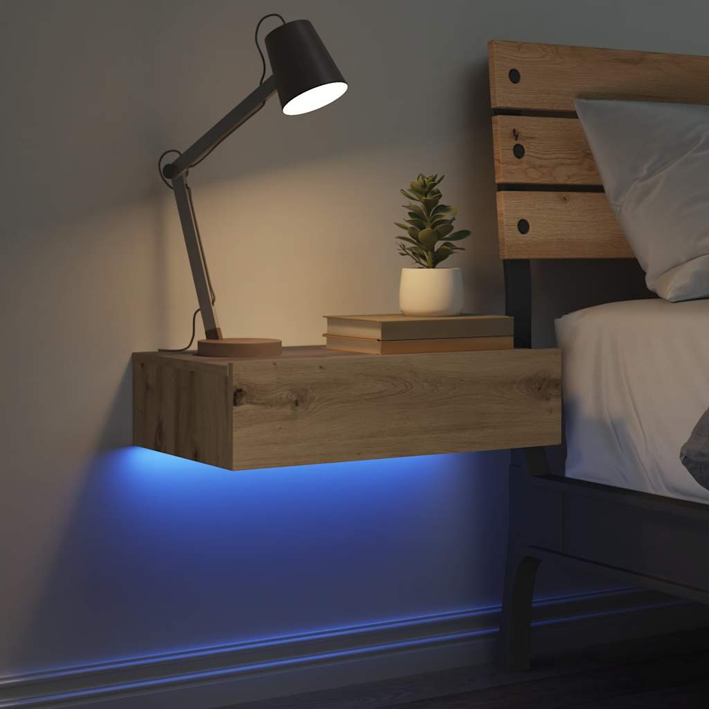 sengebord 60x35 cm konstrueret træ kunsteg