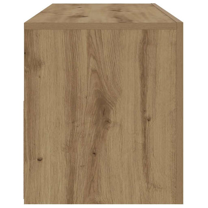 sengeborde med LED-lys 2 stk. 60x35x40 cm egetræsfarve
