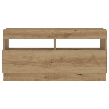 tv-bord med LED-lys 180x35x40 cm konstrueret træ kunsteg