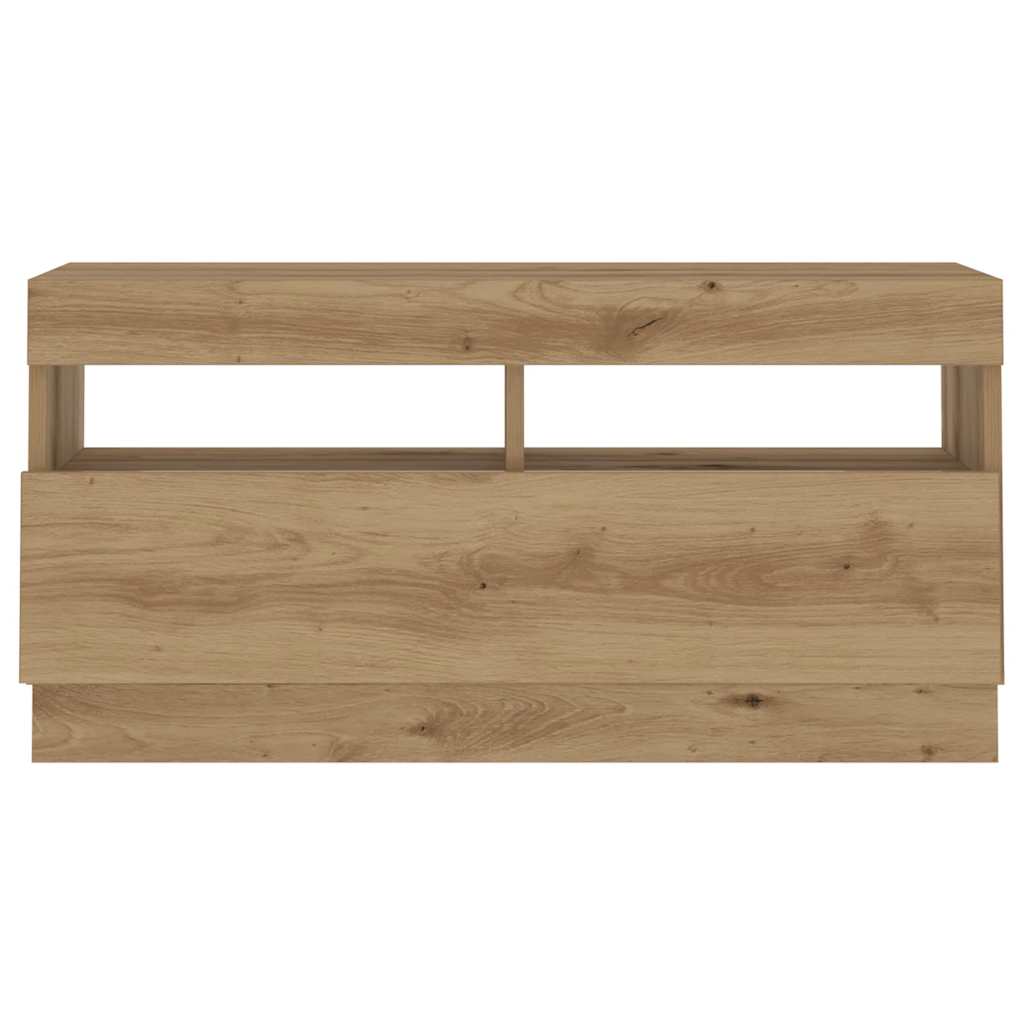 tv-bord med LED-lys 180x35x40 cm konstrueret træ kunsteg
