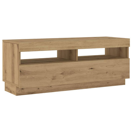 tv-bord med LED-lys 200x35x40 cm konstrueret træ kunsteg