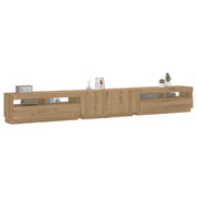 tv-bord med LED-lys 300x35x40 cm konstrueret træ kunsteg