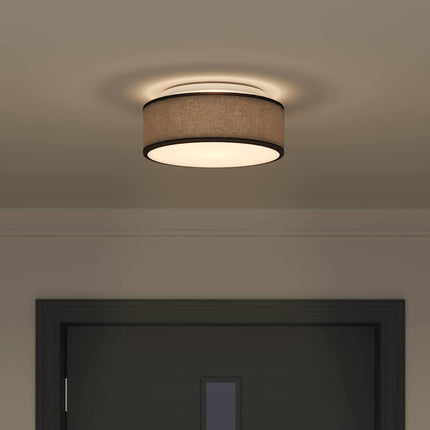 Loftlampe med spotlights Sort 30 x 30 x 13,5 cm Stof