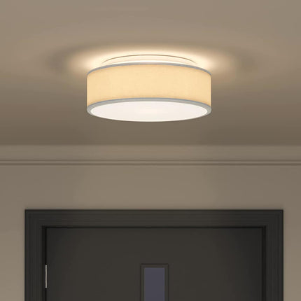 Loftlampe med spotlights Grå 38 x 38 x 13,5 cm Stof
