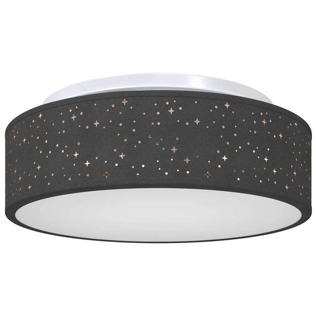 Loftlampe med spotlights Sort 38 x 38 x 13,5 cm Stof