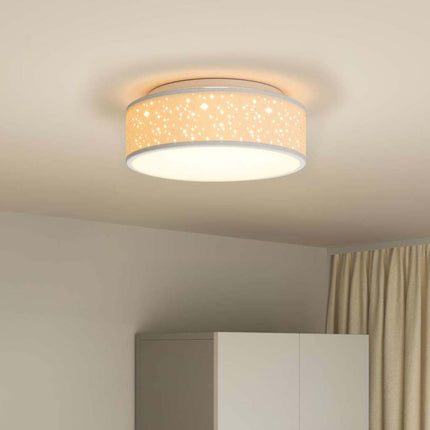 Loftlampe med spotlights Grå 38 x 38 x 13,5 cm Stof