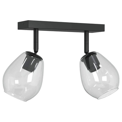 Loftsspot med spotlights Sort 33 x 13 x 26 cm Glas og Metal