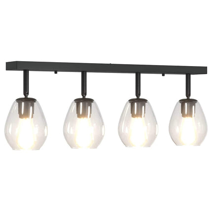 Loftsspot med spotlights Sort 73,5 x 13 x 26 cm Glas og Metal