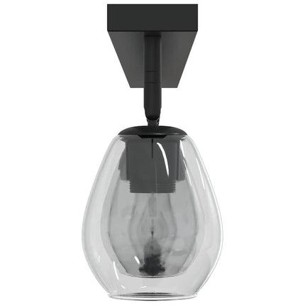 Loftsspot med spotlights Sort 110,5 x 13 x 26 cm Glas og Metal