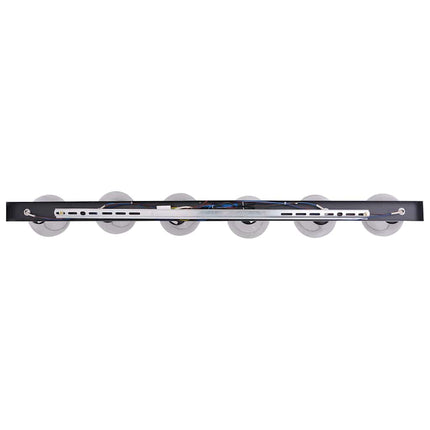 Loftsspot med spotlights Sort 110,5 x 13 x 26 cm Glas og Metal
