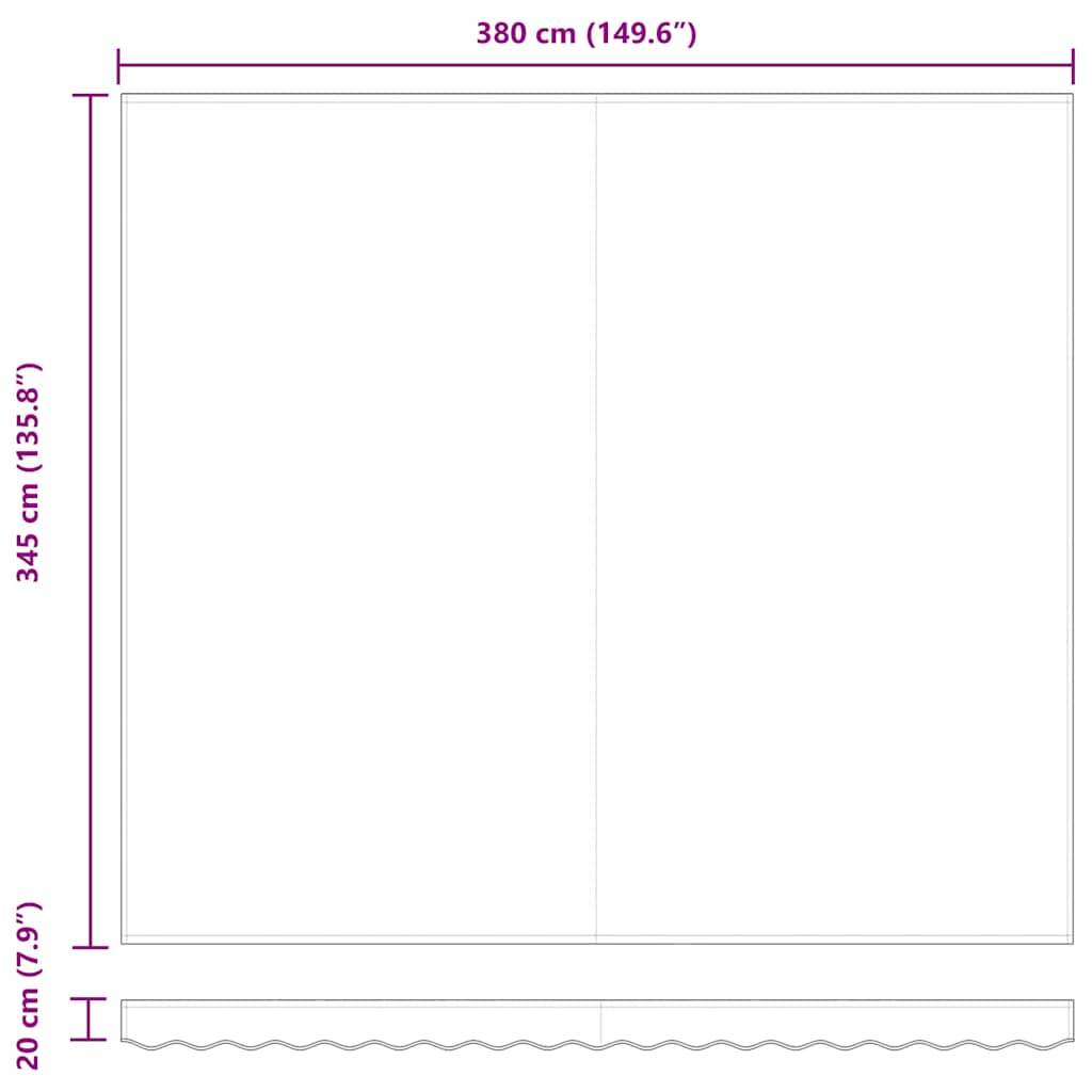 Reservedug til markise Sort 4 × 3,5 m Polyester