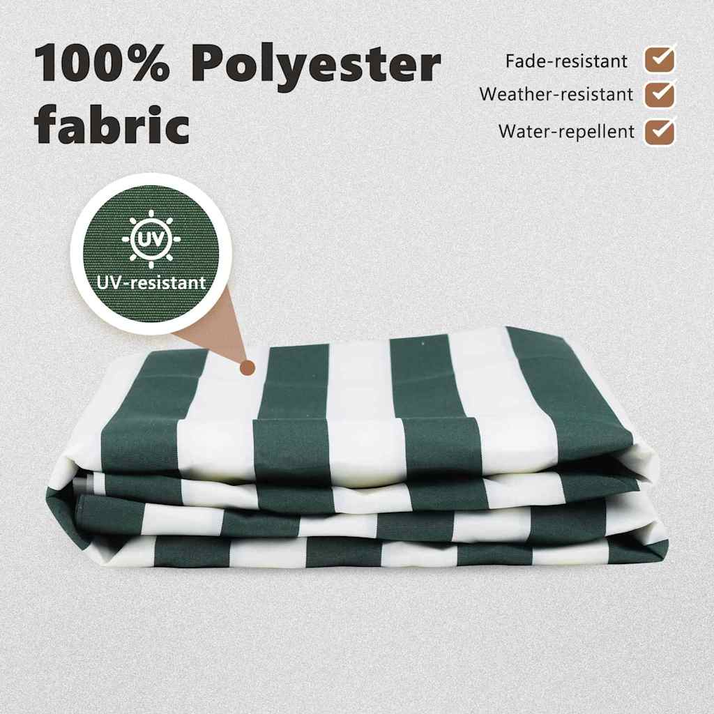 Markise kappa erstatning Grøn og Hvid 4,5 m Polyester