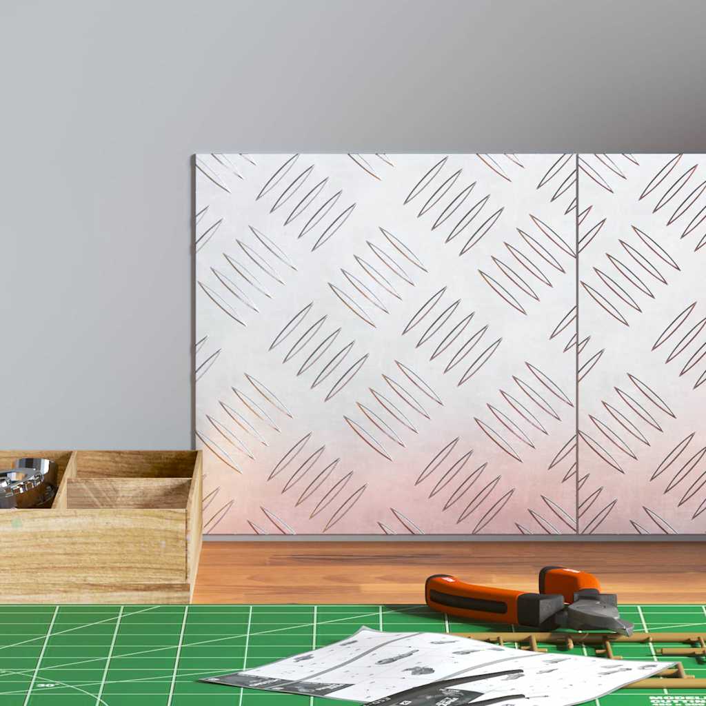 Trappe Tread Firkantet 2 pcs Sølv 20 x 20 cm Aluminium