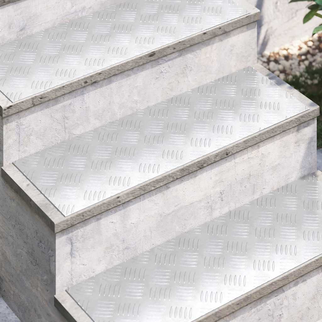 Trappe Tread Rektangulær 2 pcs Sølv 75 x 25 cm Aluminium
