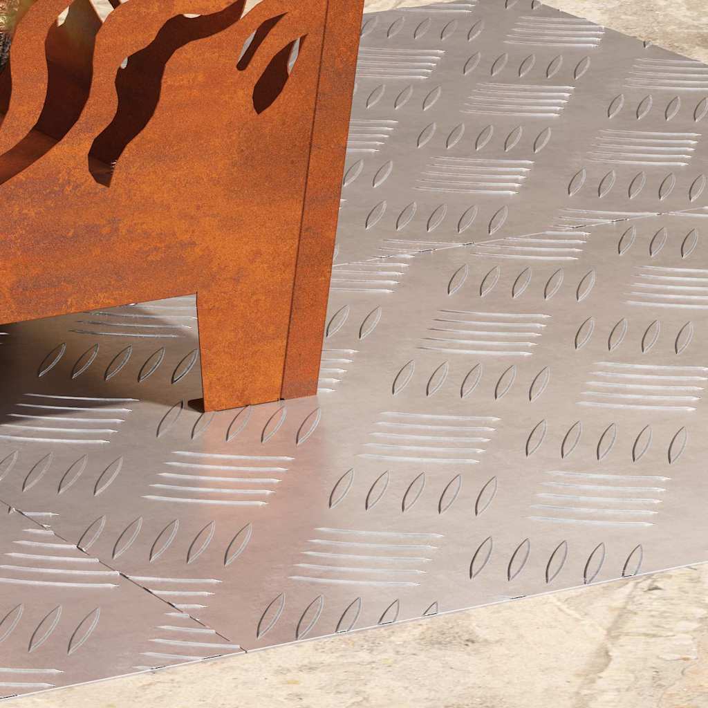 Trappe Tread Rektangulær 4 pcs Sølv 60 x 40 cm Aluminium