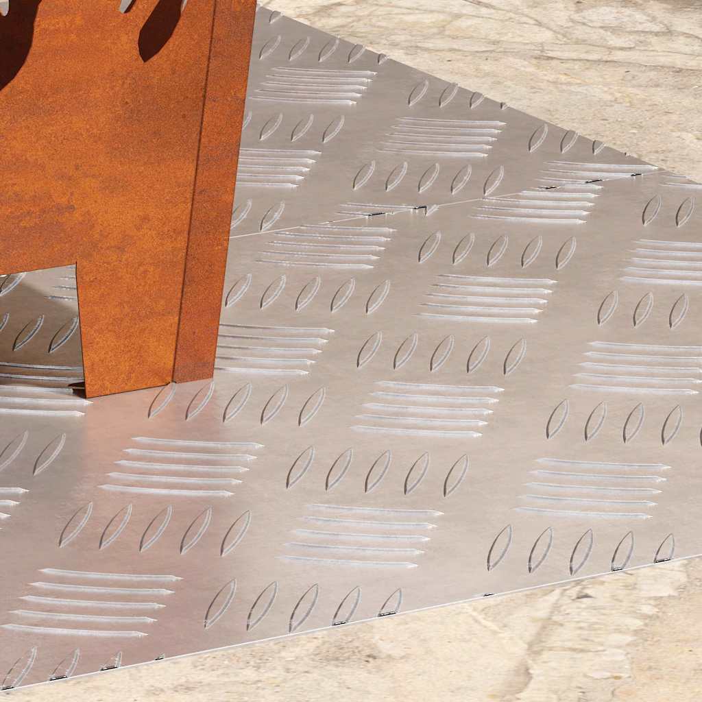 Trappe Tread Rektangulær 2 pcs Sølv 90 x 40 cm Aluminium