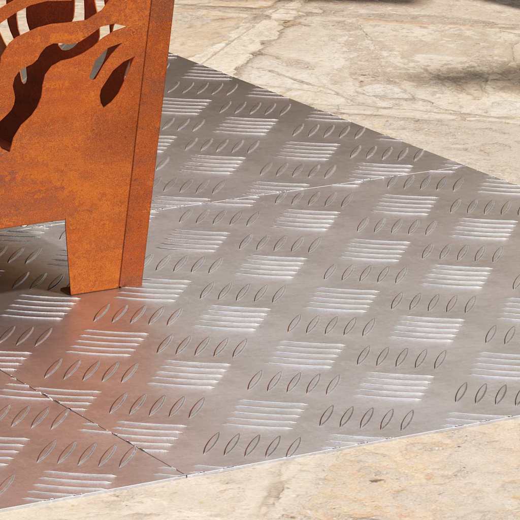 Trappe Tread Firkantet 4 pcs Sølv 50 x 50 cm Aluminium