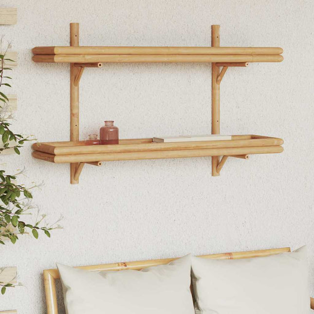Væghylde med hylde Vægmonteret Brun 100 x 26 x 60 cm Bambus