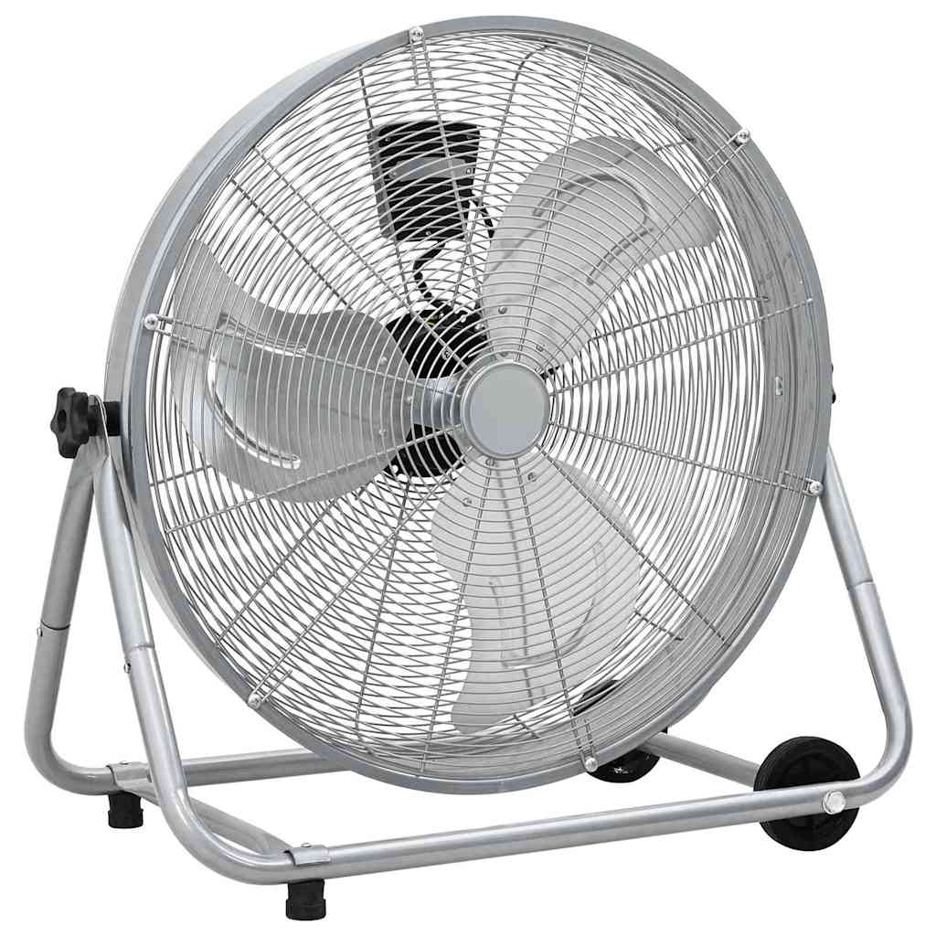 Tromleventilator med hjul Sølv 73 x 42 x 70 cm Aluminium