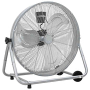 Tromleventilator med hjul Sølv 73 x 42 x 70 cm Aluminium