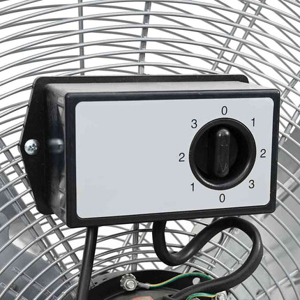 Tromleventilator med hjul Sølv 79 x 37 x 82 cm Aluminium