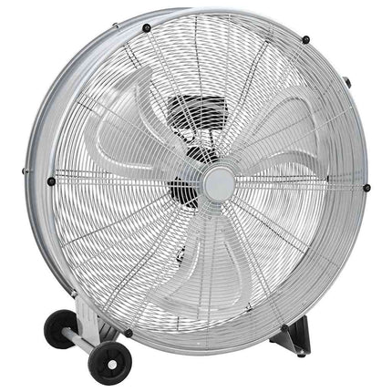 Tromleventilator med hjul Sølv 79 x 37 x 82 cm Aluminium