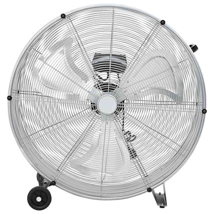 Tromleventilator med hjul Sølv 79 x 37 x 82 cm Aluminium