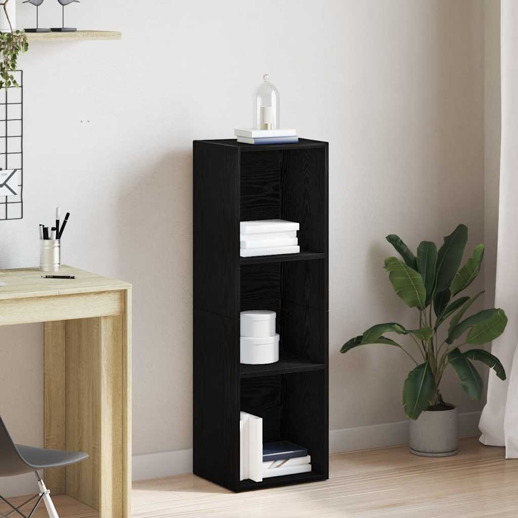 Bogreol 36 × 30 × 114 cm i konstrueret træ - sort eg, 3 hylder