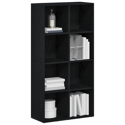 bogreol 66x30x130 cm konstrueret træ sort egetræsfarve