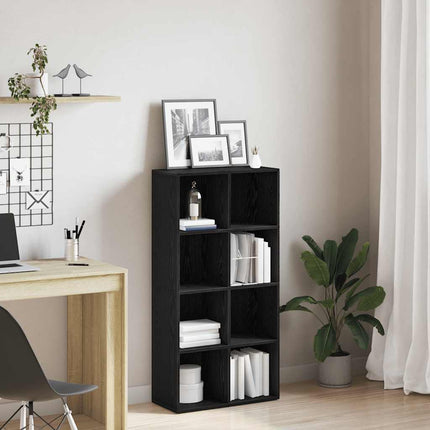 bogreol 66x30x130 cm konstrueret træ sort egetræsfarve