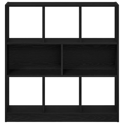 bogreol 97,5x29,5x100 cm konstrueret træ sort-eg