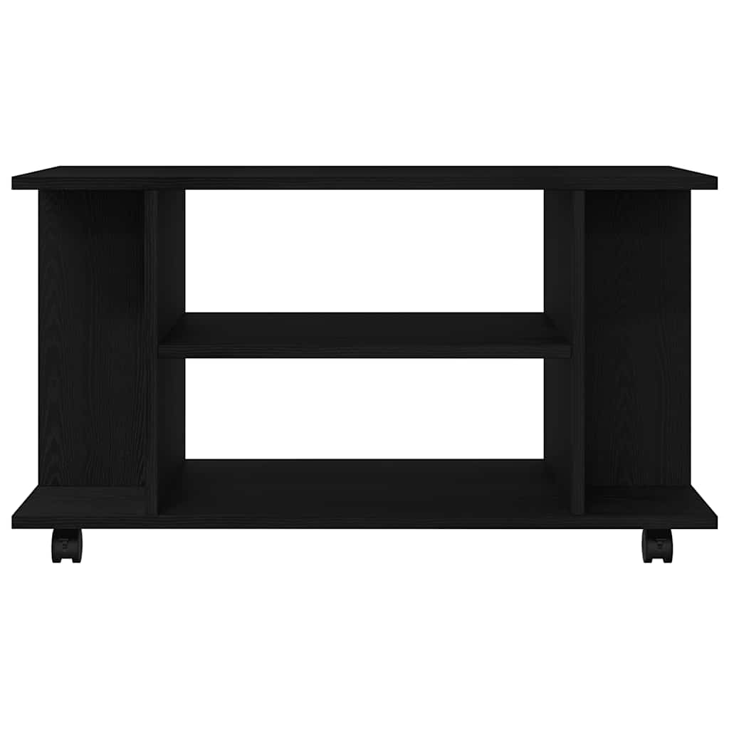 tv-skab med hjul 80x40x45 cm konstrueret træ sort-eg
