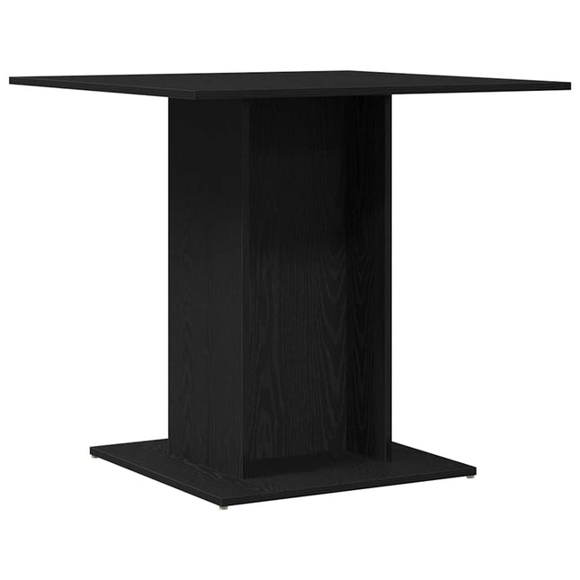 spisebord 80x80x75 cm konstrueret træ sort egetræsfarve