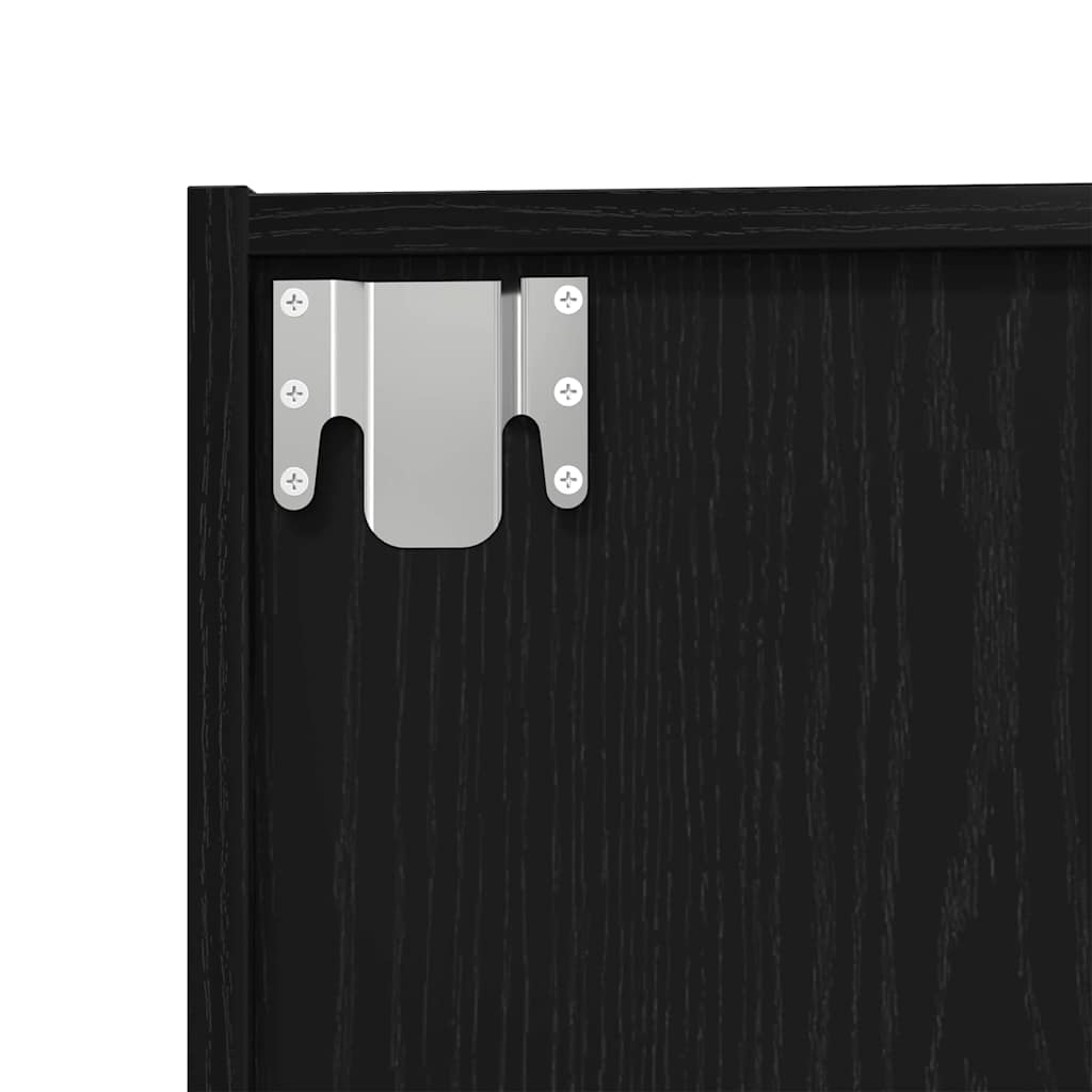 Bogskab med hylde Sort eg 143 x 30 x 36 cm Konstrueret træ