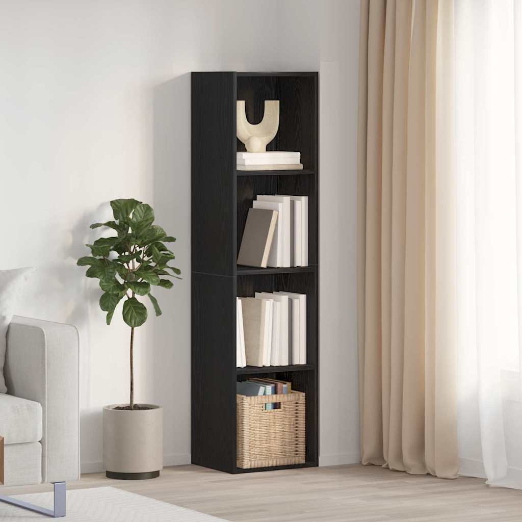 vidaXL Bogskab Vægmonteret Sort eg 143 x 30 x 36 cm Konstrueret træ